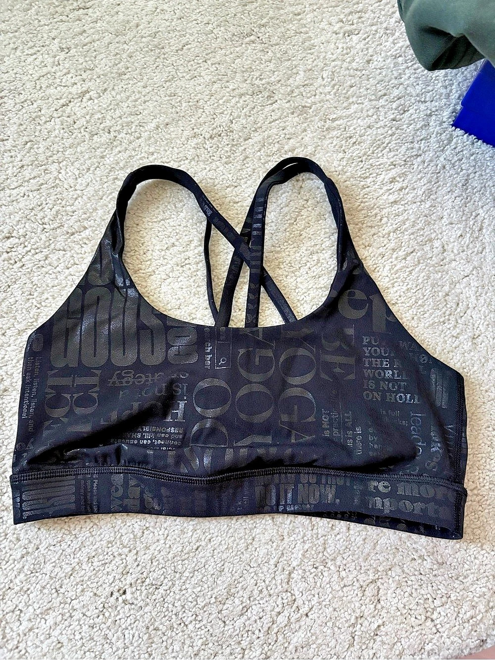 Lululemon Black Printed Energy Sports Bra